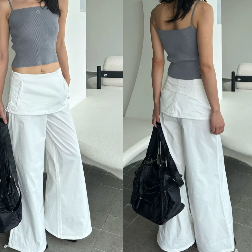 Sporty Wide-Leg Culottes Pant